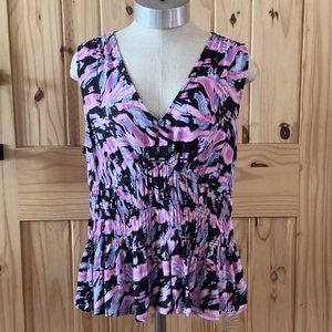 Sofia Jeans by Sofia Vergara Women's Smocked Peplum Top L